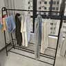 全品屋衣架落地立式衣帽架挂衣架卧室专用晾衣架挂衣服置物架客厅阳台 曜石黑【双层150】 实拍图