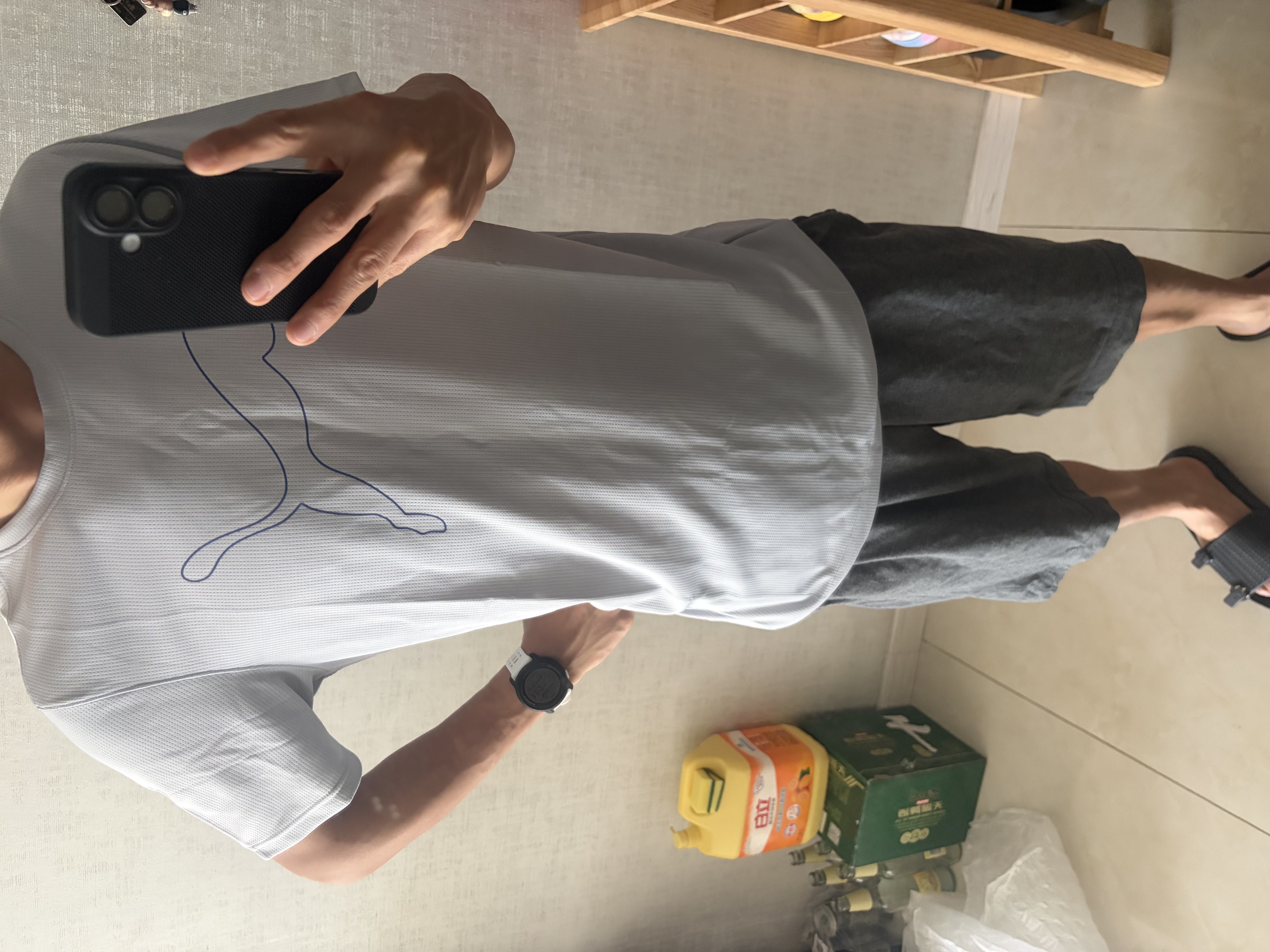 彪马（PUMA）吸湿速干羽毛球跑步短袖T恤男子夏季健身运动上衣 520315 铂金灰-80 M (175/96A) 实拍图