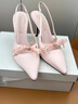 CHARLES&KEITH缎面蝴蝶结尖头高跟凉鞋女生日礼物送女友CK1-60361556 Light Pink浅粉色 36 实拍图