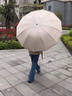 晴雨伞大号加固暴雨结实抗风商务伞学生男士女士太阳伞防晒道具伞 手动12骨黑胶125cm【米色】 实拍图