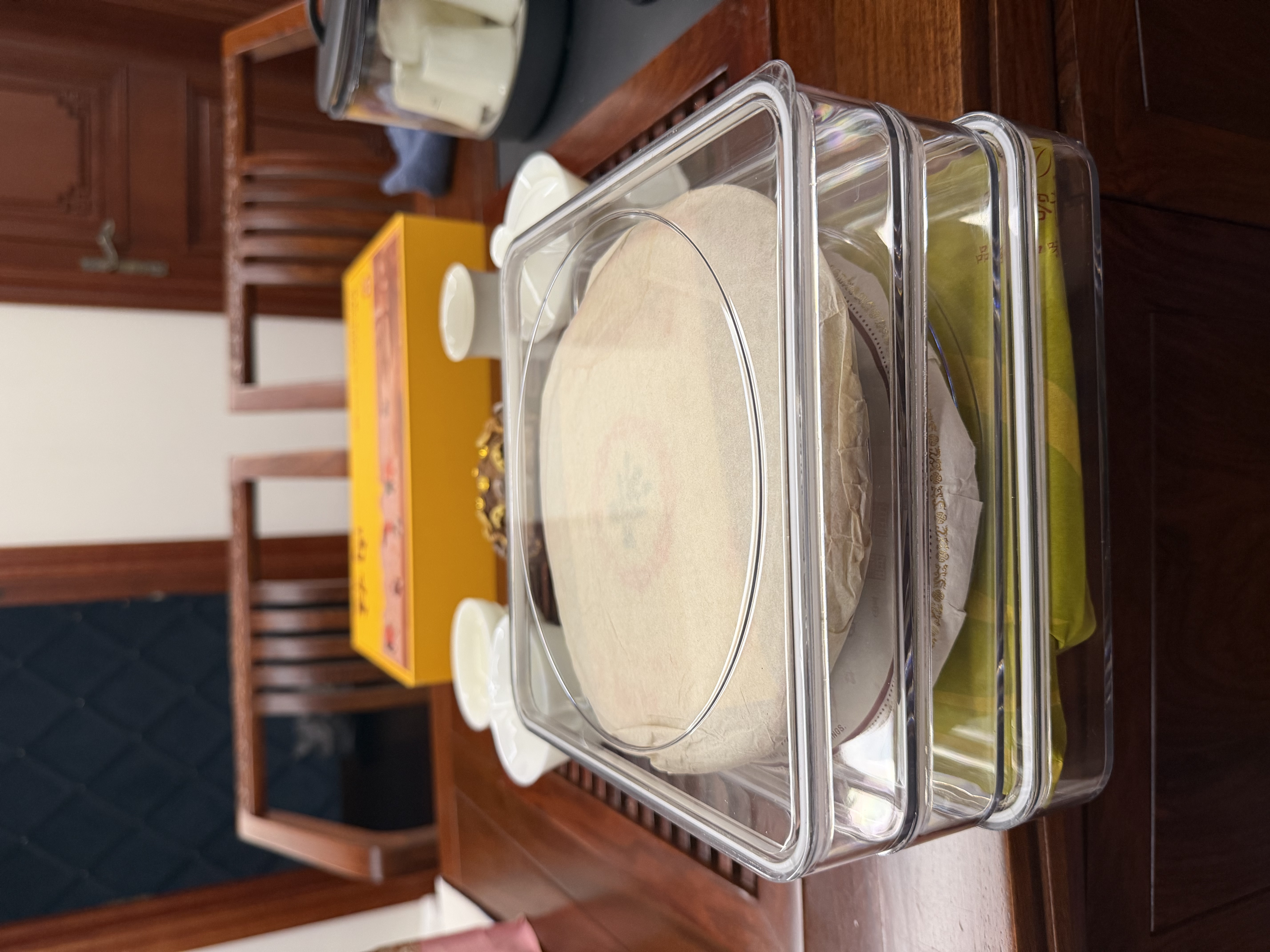 品喻（PINYU）茶饼收纳盒防尘密封普洱茶饼盒茶叶摆放展示盒饼茶透明存放盒大号 实拍图