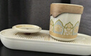 瓷牌茗茶具（cipaiming teaset）旅行茶具套装户外便携式陶瓷快客杯一壶四杯办公室功夫茶壶泡茶 白古茗1壶4杯+罐盘+棕皮包+巾夹 实拍图