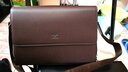 七匹狼男包单肩包男斜挎背包公文包商务休闲男士包包真牛皮大容量翻盖包 款式二 咖色横款【33*23*7厘米】 实拍图