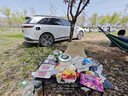 牧高笛（MOBIGARDEN）折叠月亮椅 户外露营便携懒人椅躺椅露营椅子 NX25665013 细沙黄 实拍图