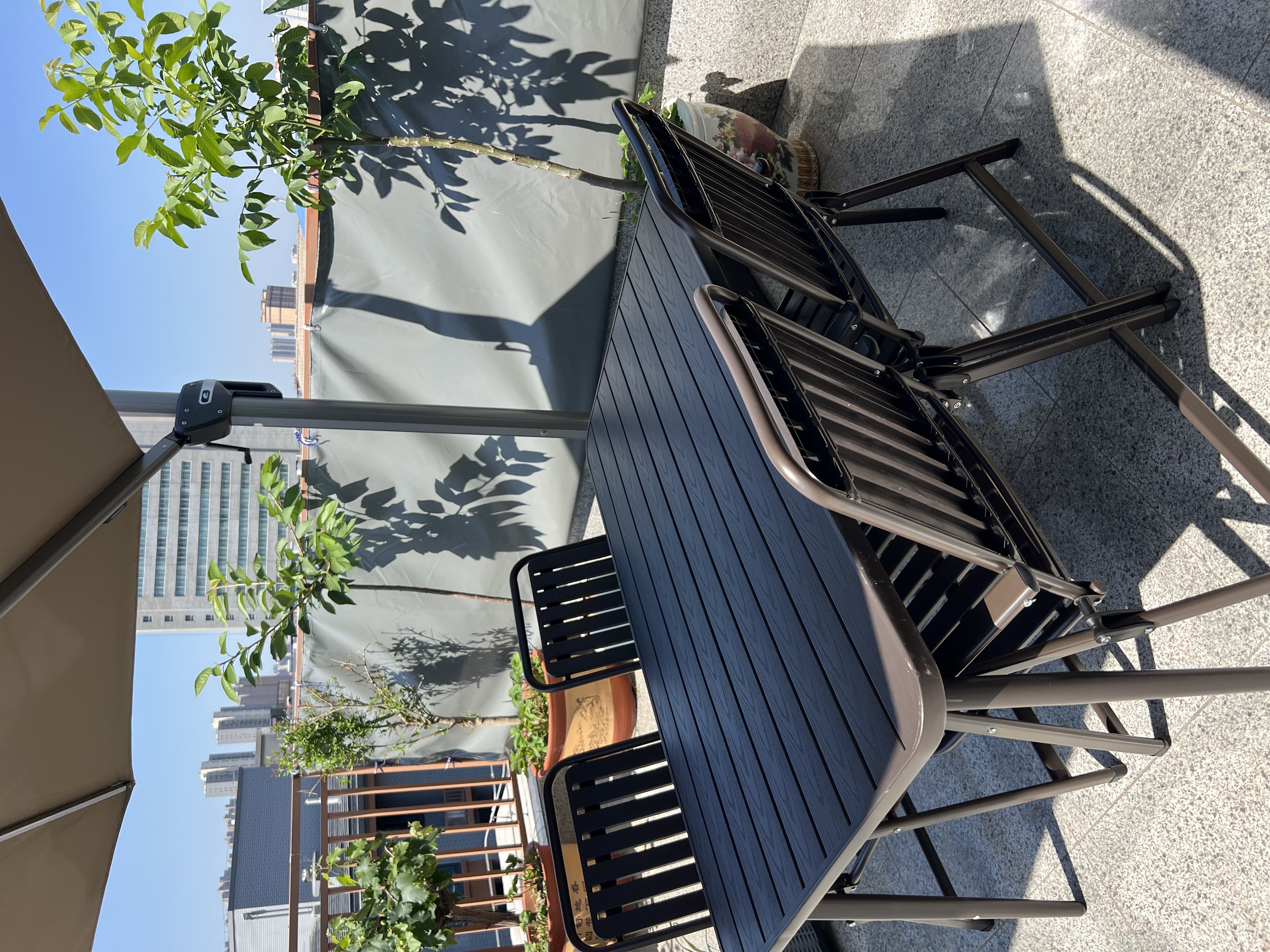 紫叶户外桌椅阳台室外休闲折叠椅子花园奶茶店露天露台庭院简约餐桌椅 实拍图