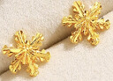 中国黄金（CHINA GOLD）黄金耳钉女士999足金雪花耳钉一对生日礼物送女朋友老婆 足金耳钉约1.8g【甄选礼盒】 实拍图