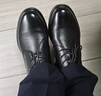 海澜之家HLA父亲节礼物皮鞋男款皮鞋子男士正装商务休闲鞋 T342黑色40 实拍图
