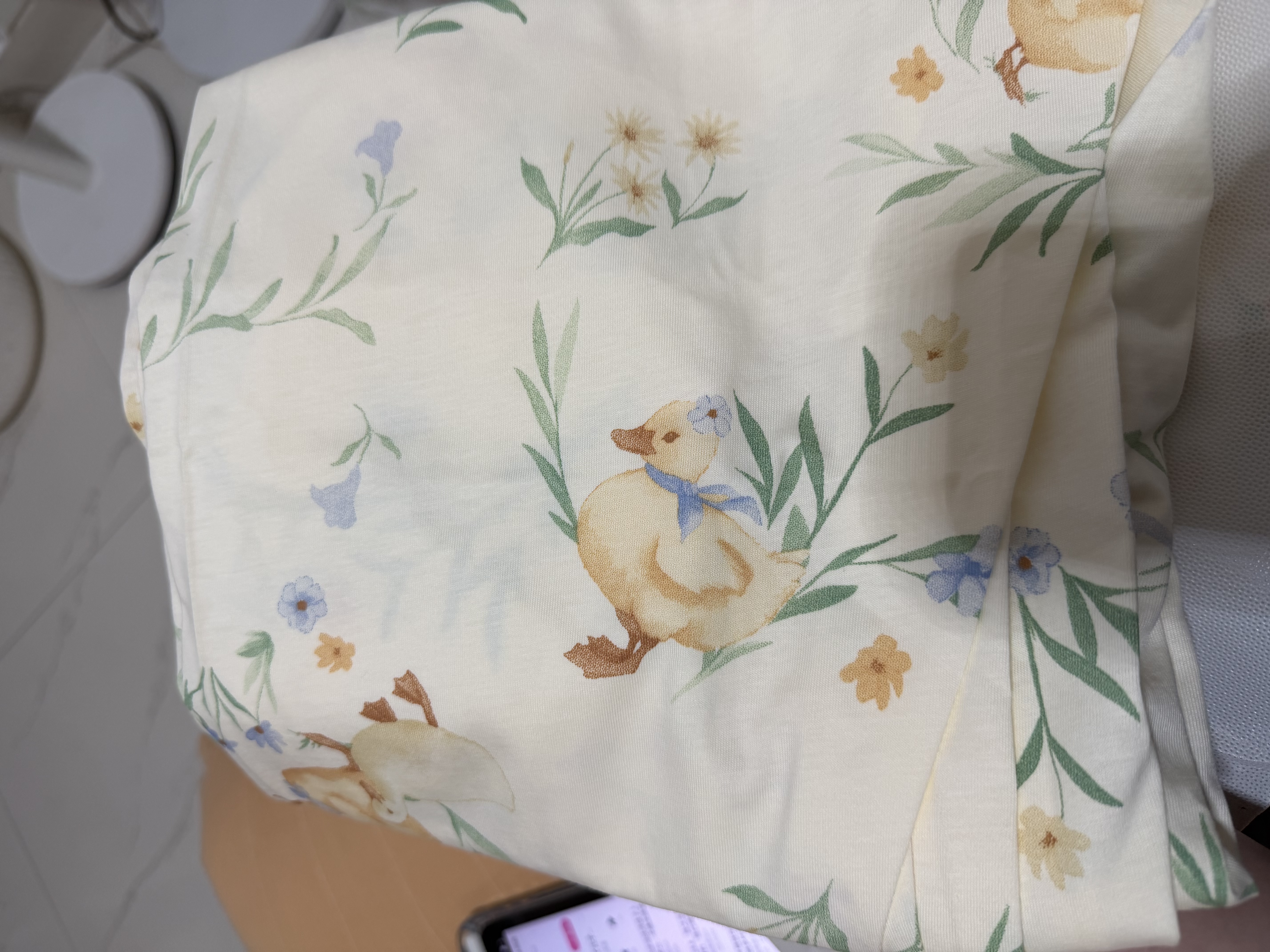 雅特茂免穿文胸纯棉月子服四季产后孕妇睡衣产妇待产喂奶哺乳衣家居服 免穿文胸·四季纯棉-鸭鸭花语 2XL 实拍图