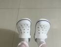 卡骆驰（CROCS）贝雅卡骆班洞洞鞋轻便耐磨一脚蹬休闲鞋女鞋时尚沙滩鞋|205089 白/深蓝-126 37 /38(230mm) 实拍图