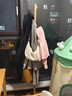喻品衣帽架实木衣架落地卧室挂衣架简约多挂钩衣服架子原木色MJ25 实拍图
