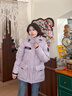 波司登（BOSIDENG）冬季羽绒羽绒服女士加厚90绒鹅绒连帽商场同款时尚百搭休闲外套 【店长推荐】冰穹提花紫9ER2 XS 155/80A 体重约100斤以内 实拍图