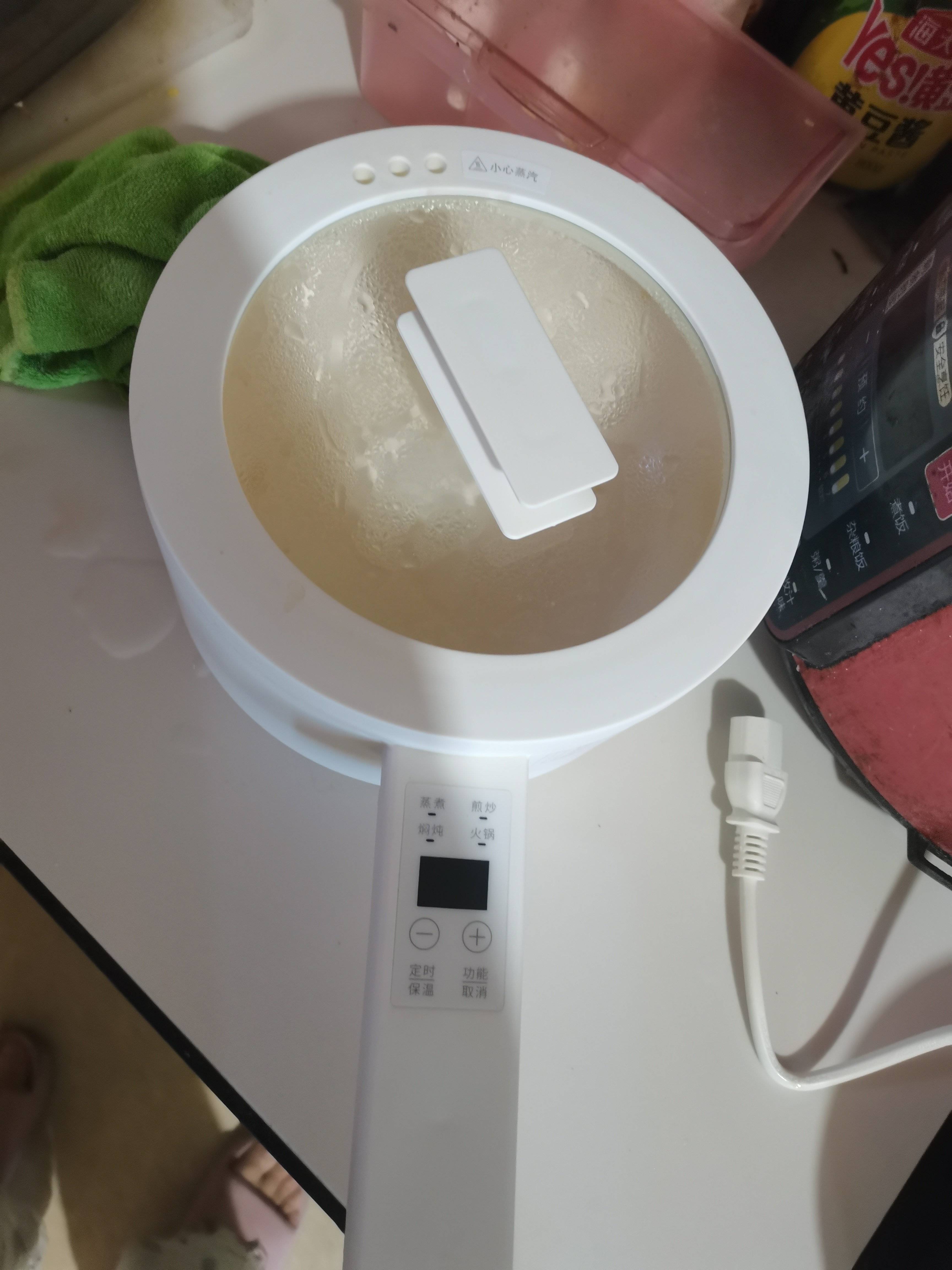 olayks立时 电煮锅智能菜单小电锅电热锅多功能锅煎炒一体锅学生宿舍小锅泡面电火锅 2L 实拍图