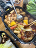 摩飞电器（Morphyrichards）二代升级多功能锅料理锅鸳鸯火锅5升定时预约烤肉涮一体蒸煮炒煎多用途电火锅MR9099 5L 轻奢蓝标配【深锅+牛扒盘+蒸格】 实拍图