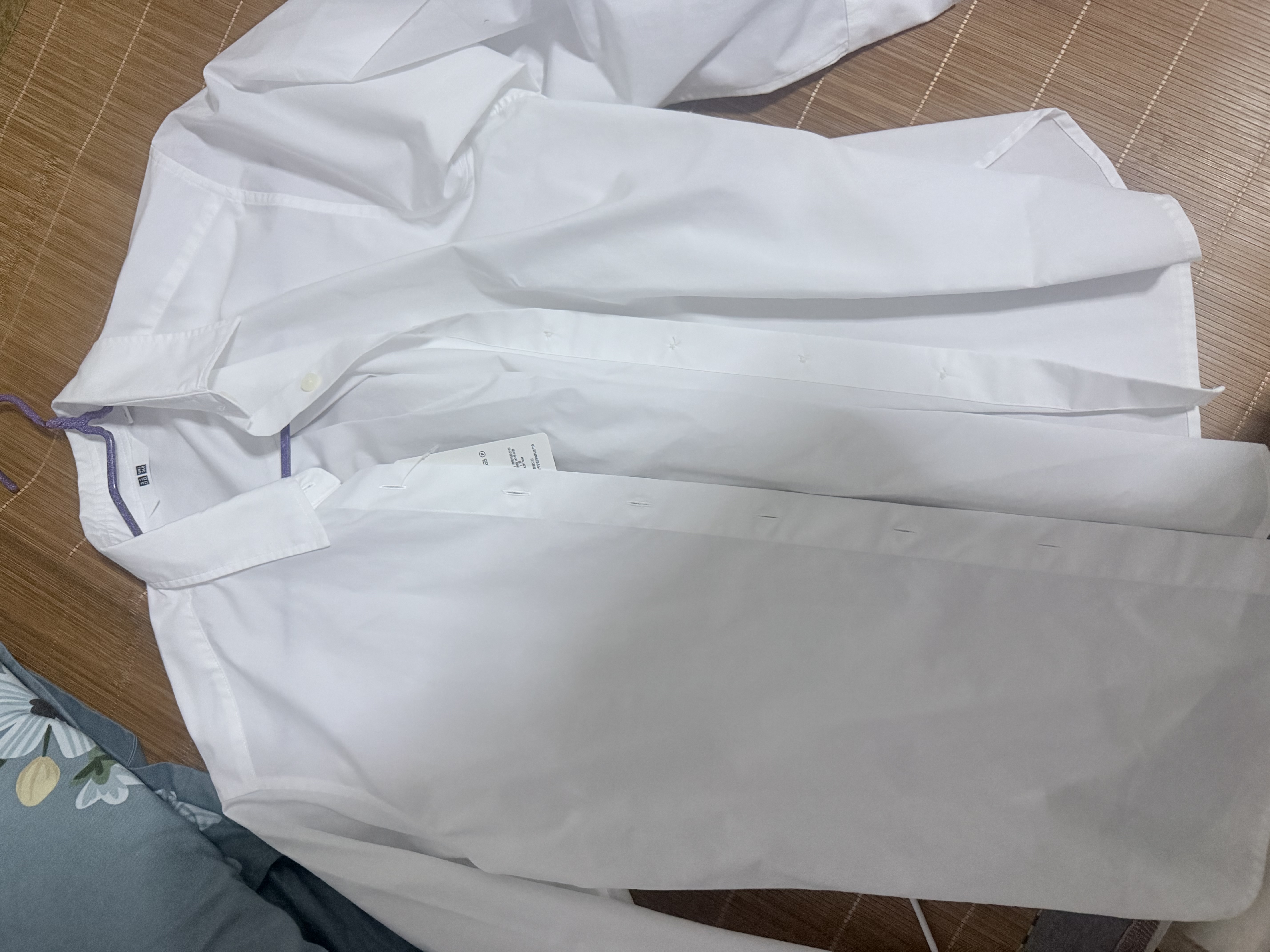优衣库全棉衬衫/长袖女装衬衣休闲通勤外套新款482828 491294 482828/00白色 L 实拍图
