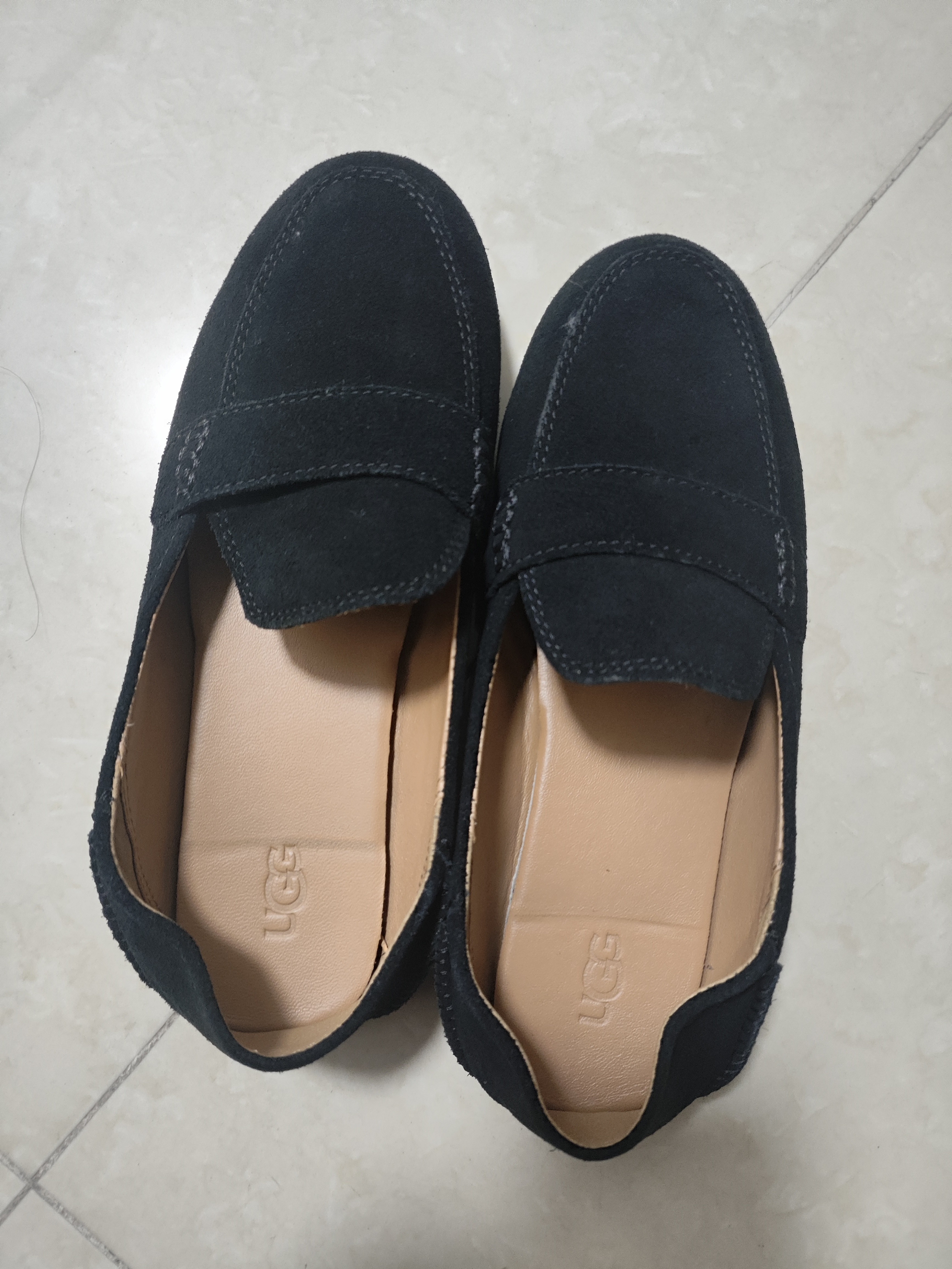 UGG春季女士舒适平底乐福鞋双鞋垫单鞋豆豆鞋1147350BLK|黑色 37 实拍图
