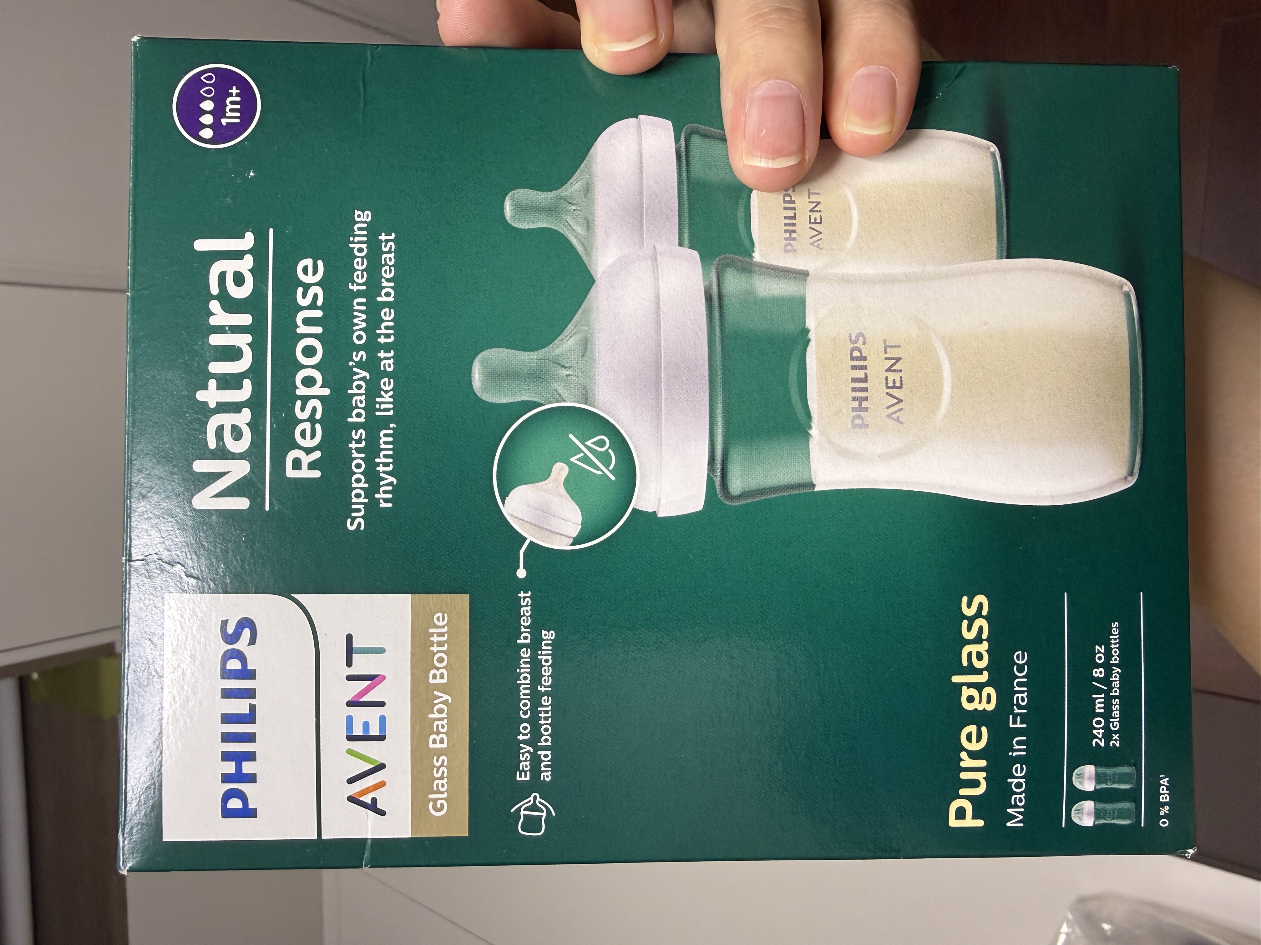 新安怡（AVENT）飞利浦新安怡 玻璃奶瓶新生婴儿宝宝进口防胀气240ml对装套装 实拍图