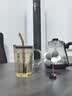 斐月伽杯子玻璃杯吸管杯女新款高颜值牛奶杯带盖水杯家用果汁奶茶咖啡杯 琥珀色+盖子+吸管 450ml 实拍图