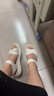 红蜻蜓妈妈凉鞋夏季软底防滑中老年凉鞋不累脚平底鞋WJK24842 杏色37 实拍图