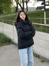 波司登（BOSIDENG）反季羽绒服【小蛮腰】90绒商场同款女90绒可脱卸帽显瘦保暖外套 黑色|8056 XS 155/80A 体重约100斤以内 实拍图
