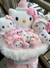 AWHAHelloKitty玩偶花束库洛米卡通毛绒玩偶花束生日礼物送女朋友 生日帽hellokitty玩偶花束+礼袋灯串 实拍图