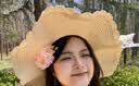 皓梵洁蕾丝蝴蝶结草帽大帽檐太阳帽度假风沙滩海边遮阳帽仙气沙滩帽 蕾丝飘带草帽【米色】 实拍图