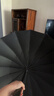 天堂伞 抗风双人雨伞长柄 16骨大号半自动黑胶防晒直杆晴雨两用伞云炭黑 实拍图