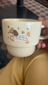 网红新款叠叠马克杯宿舍家用可爱狗陶瓷杯水杯礼物茶杯咖啡杯 奶油色 1个 280ml 奶白礼帽小狗叠叠杯【无盒装】 实拍图