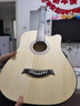 维卡斯（WEIKASI）民谣吉他初学者木吉他单板新手入门练习琴guitar吉它学生男女乐器 38英寸纯黑色+礼包【初学推荐】 实拍图