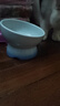 乐优派猫碗陶瓷狗碗猫食盆狗盆宠物碗猫粮碗高脚防打翻猫咪用品 渐变蓝 实拍图