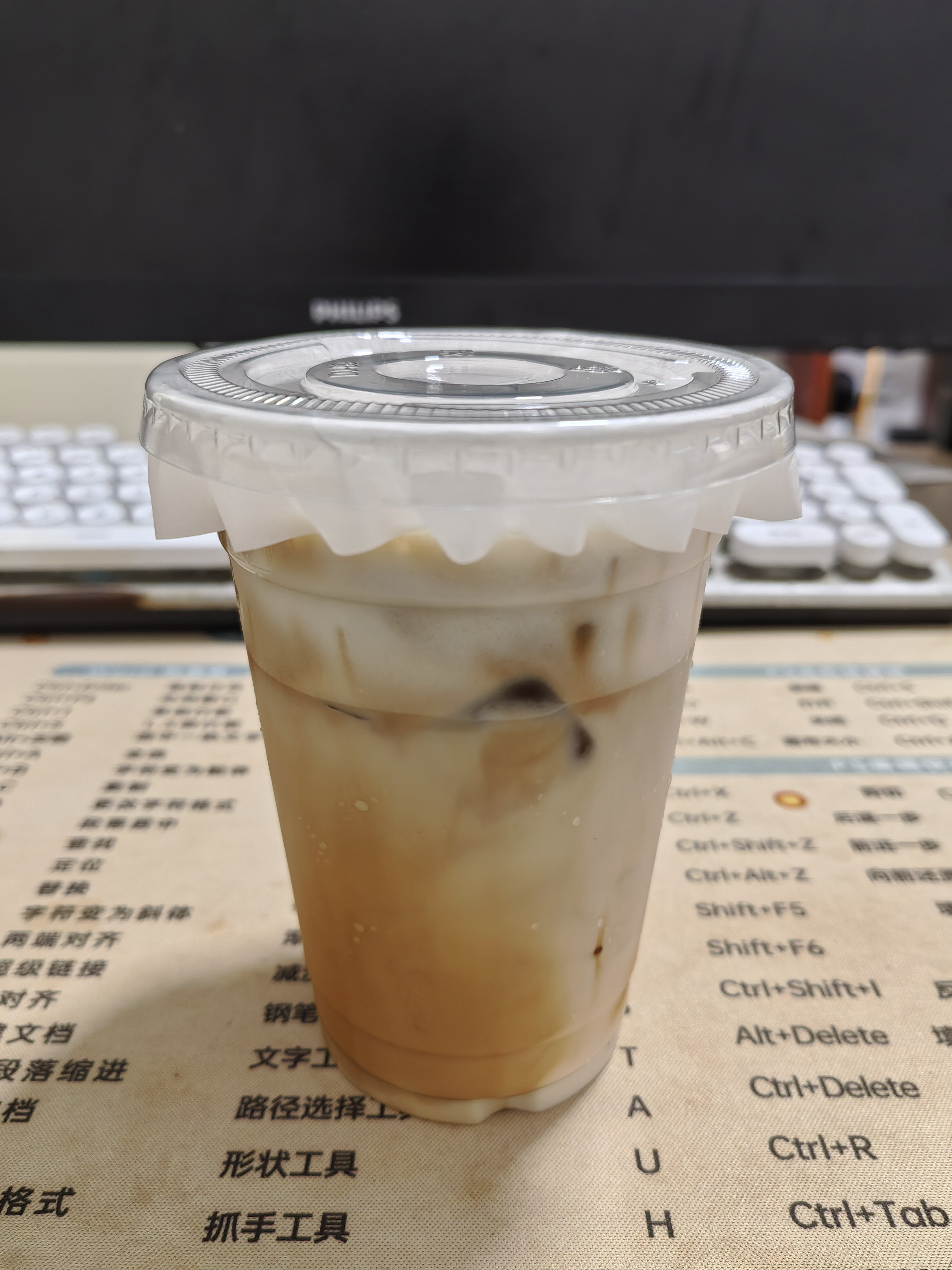 美厨（MAXCOOK）一次性咖啡杯奶茶杯带盖饮料杯塑料杯带吸管 400ml*20只 MCPJ8793 实拍图