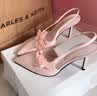 CHARLES&KEITH缎面蝴蝶结尖头高跟凉鞋女生日礼物送女友CK1-60361556 Light Pink浅粉色 37 实拍图