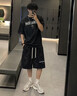 TUCANO啄木鸟扎染纹理短裤男款夏季美式复古宽松直筒五分裤潮牌休闲中裤 黑色 强烈推荐 2XL （建议145-160斤） 实拍图