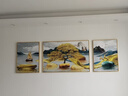 Sixpoetry 客厅装饰画现代简约沙发背景墙壁画轻奢三联晶瓷画大气高档挂画 富羽纳祥（铝合金外框） 晶瓷画左右35*50+中间70*50亮面 实拍图