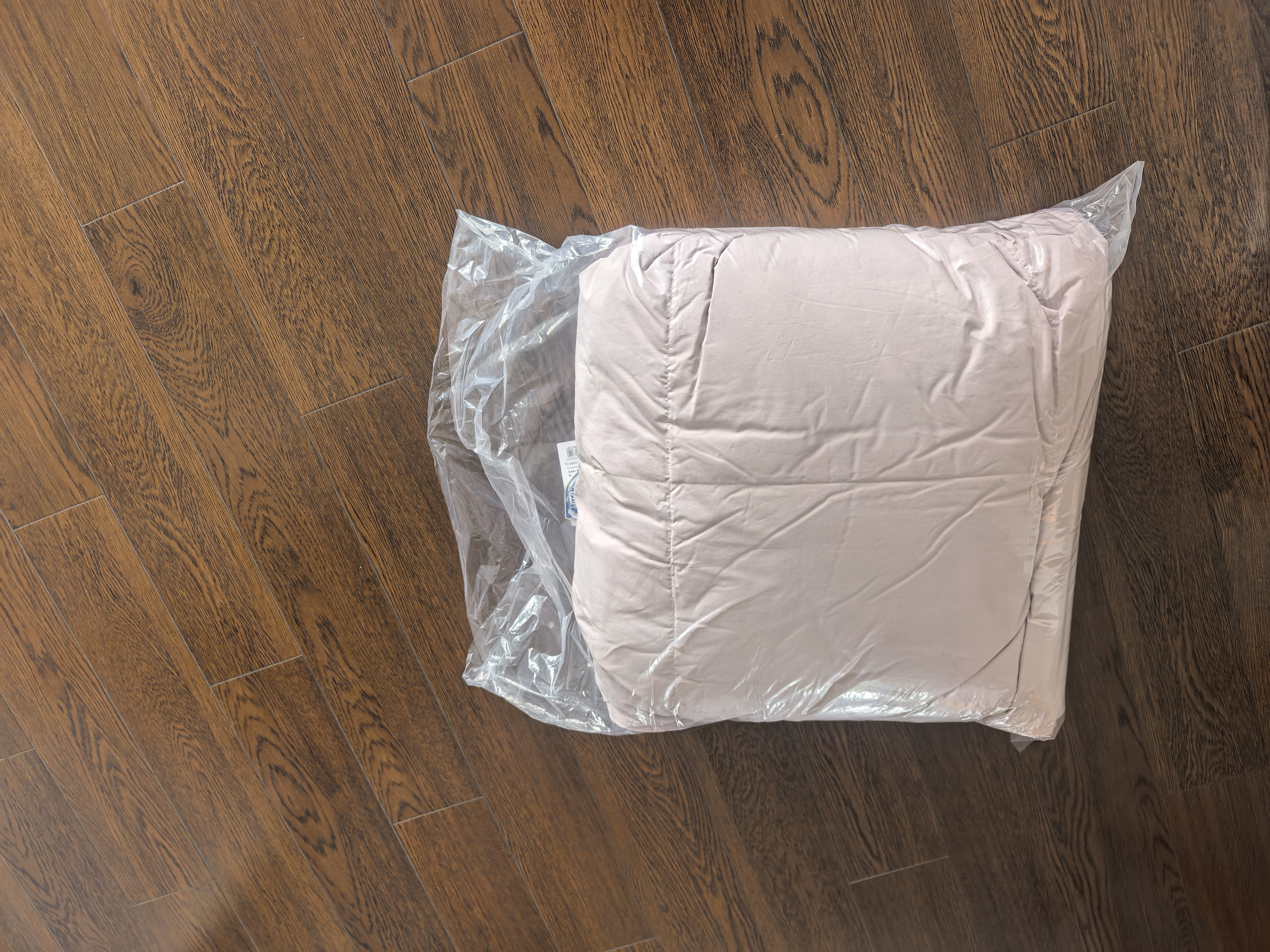 富安娜羽绒被 90%灰鸭绒被子冬被 双人冬季被芯900g填充 203x229cm 粉 实拍图