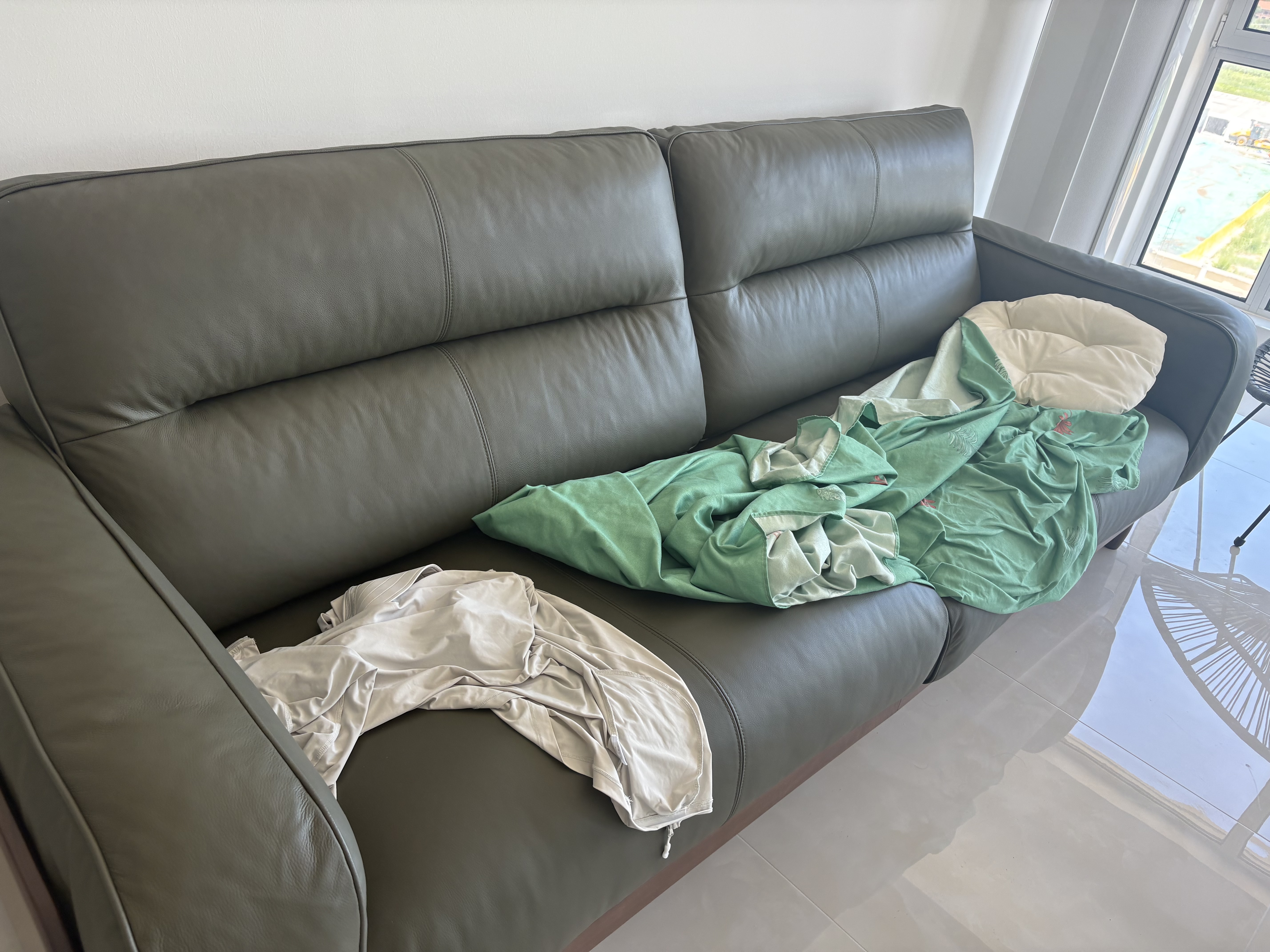 源氏木语实木真皮沙发客厅黑胡桃木小户型头层黄牛皮沙发2.6米沙发|墨绿色 实拍图