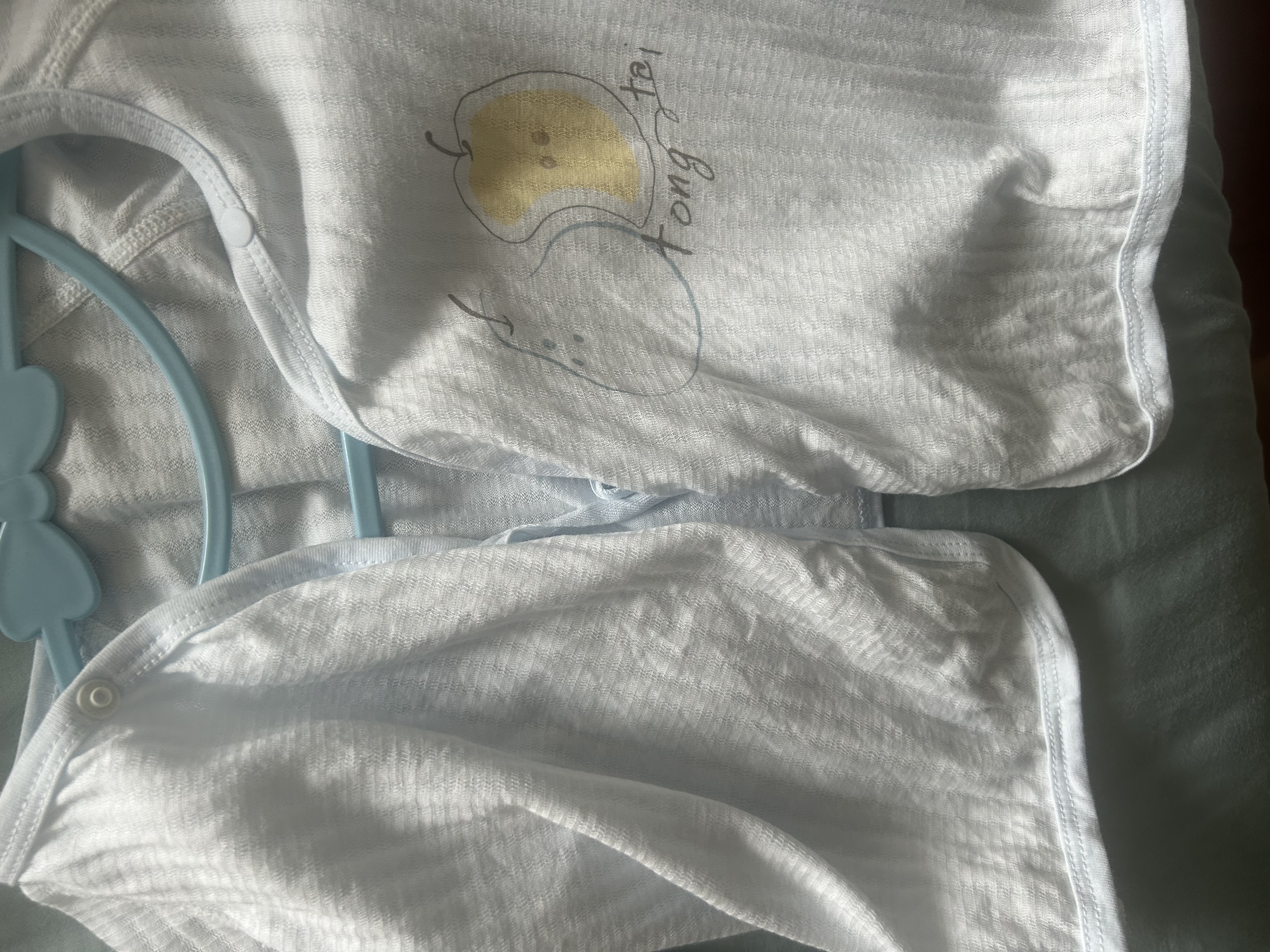 童泰（TONGTAI）婴儿和服半背衣夏季纯棉新生儿衣服初生宝宝和尚服上衣蓝色66cm 实拍图