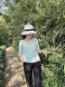 俞兆林（YUZHAOLIN）妈妈夏装洋气薄款短袖T恤中年女装高贵上衣中老年夏季新款针织衫 FHD889246 浅绿色上衣 L  （推荐90-105斤 实拍图