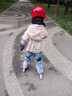 斯威（SWAY）轮滑鞋儿童溜冰鞋男女童初学套装中小学滑轮滑冰旱冰鞋成人直排轮 莫紫八轮全闪+一体支架+大礼包 M (适合6-12岁)平时鞋码31-36 实拍图
