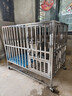 爪墅可折叠不锈钢狗笼子小型中型大型犬带厕所狗笼金毛边牧宠物笼子 带脚垫【折叠款】长110*宽72*高95【萨摩耶-五黑犬】 实拍图