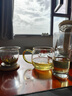 美斯尼 茶杯玻璃茶水分离杯子茶具竹盖带把手加厚耐热男女士玻璃泡茶杯 彩把手 380毫升 实拍图