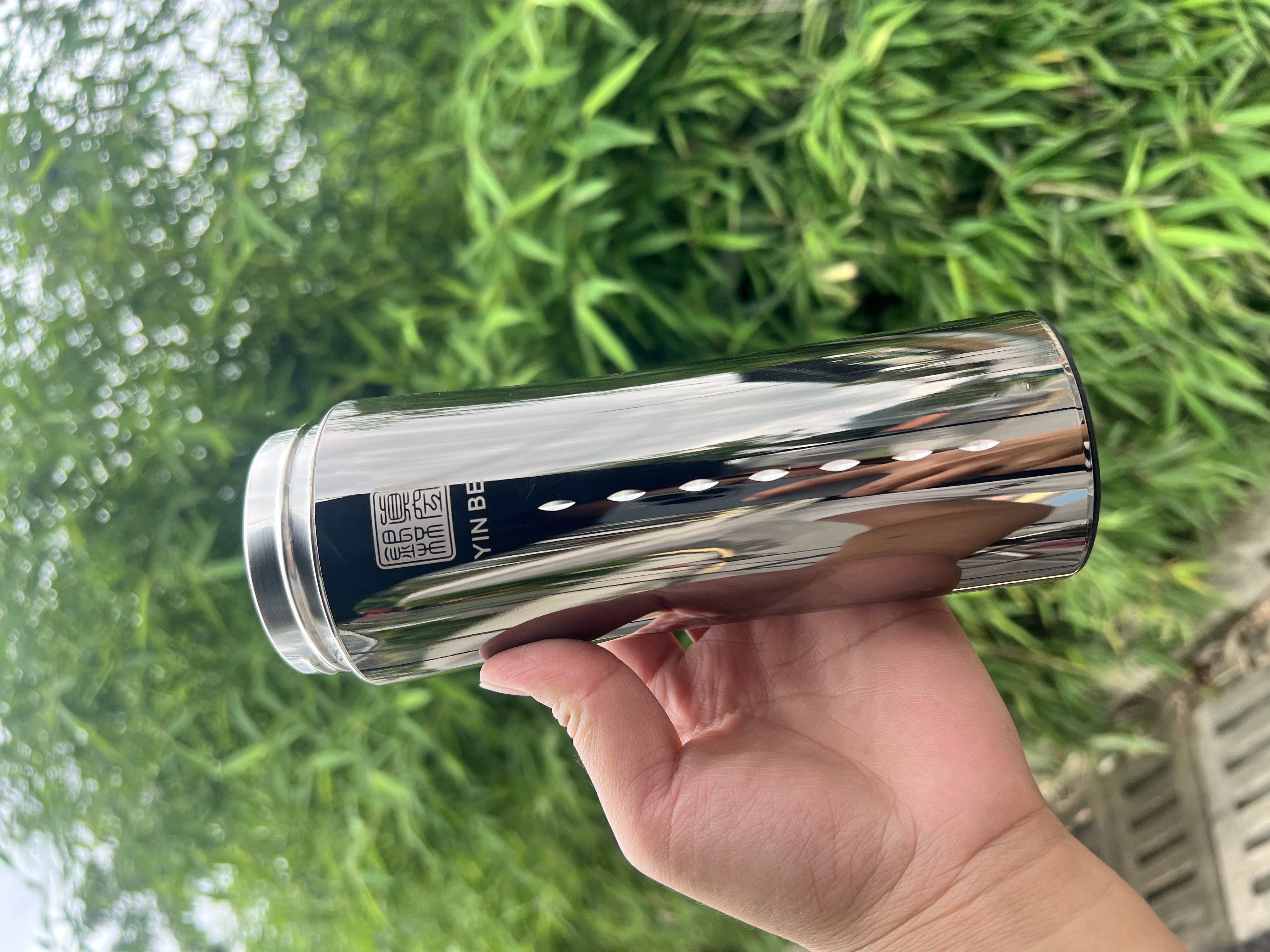 言易生日礼物免费刻字 高档银杯子999足银内胆银水杯银保温杯银茶杯 圆弧款【999足银内胆+检测证书】 实拍图