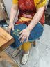 俞兆林（YUZHAOLIN）肩颈椎专用热敷披肩盐袋热敷包电加热艾灸艾草理疗袋护颈送长辈蓝 实拍图
