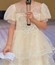 安妮优儿（Anneyol）女童礼服高端花童拖尾钢琴演奏服儿童六一主持人演出服 香槟 140 晒单实拍图