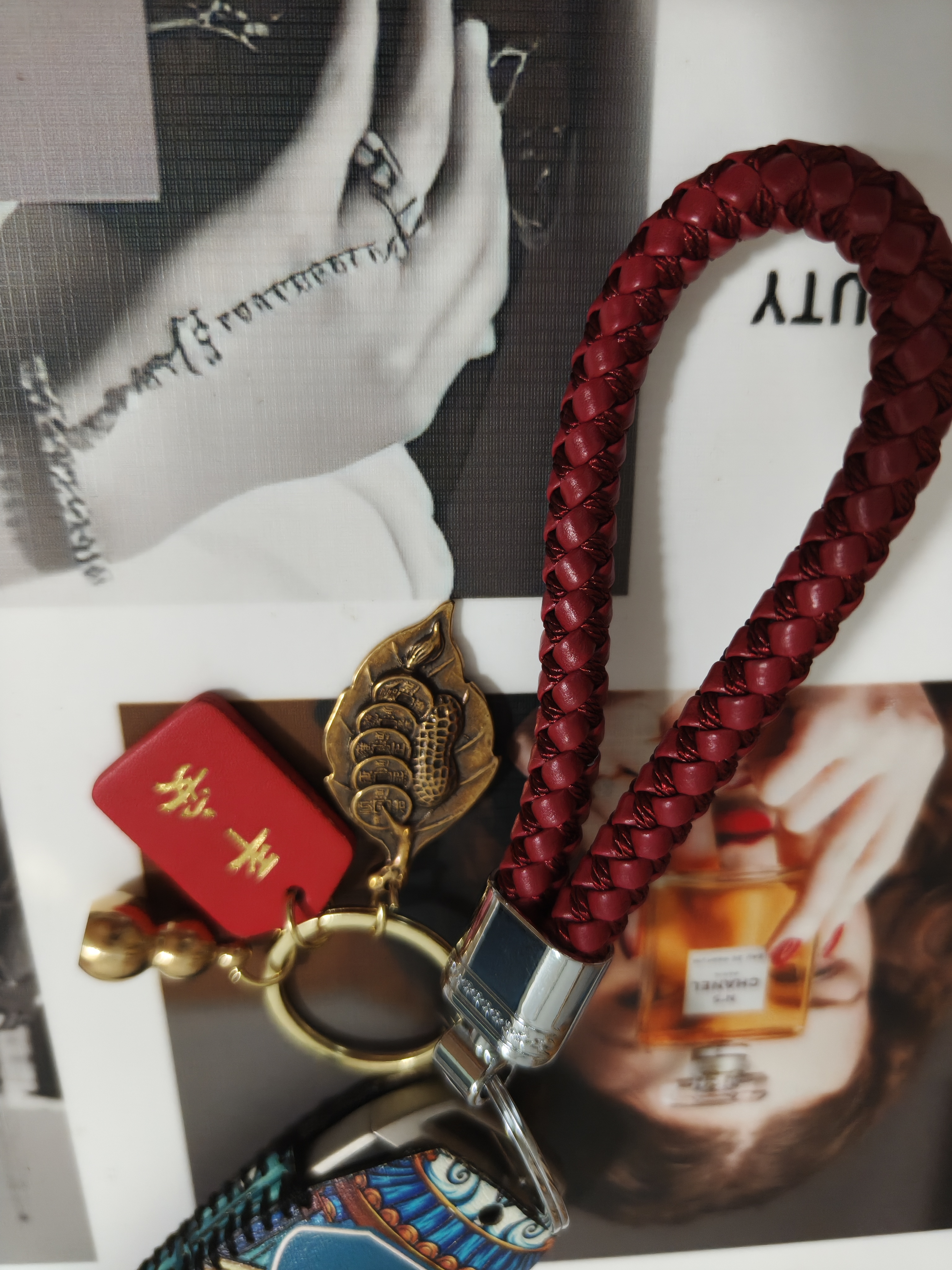 范爷家一叶生财汽车钥匙扣男女黄铜葫芦钥匙扣平安汽车钥匙创意挂件装饰 实拍图