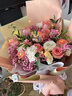 馨仪鲜花速递玫瑰向日葵康乃馨花束送女友生日礼物全国同城配送 11朵粉玫瑰混搭花束 实拍图