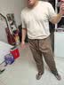 鹊笙夏季新款棉麻超薄透气垂感休闲裤男士潮流宽松直筒褶皱哈伦萝卜裤 卡其+绿色【两件装】 XL 【建议115-130斤】 实拍图