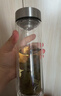 希诺抗菌玻璃杯双层防烫办公车载水杯男高档泡茶杯子XN-9607K 410mL 实拍图