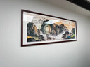 良木旭日东升山水画靠山图适合客厅东墙的挂画办公室挂画沙发背景墙画 A-旭日东升·紫气东来 120*40cm/高清微喷 雅致红木色直角实木框+油画布+有机玻璃 实拍图