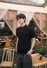 OEMG 老钱风Polo领短袖T恤男士夏季cleanfit宽松百搭通勤上衣针织衫 黑色 【高品质】 XL [建议110-130斤] 实拍图