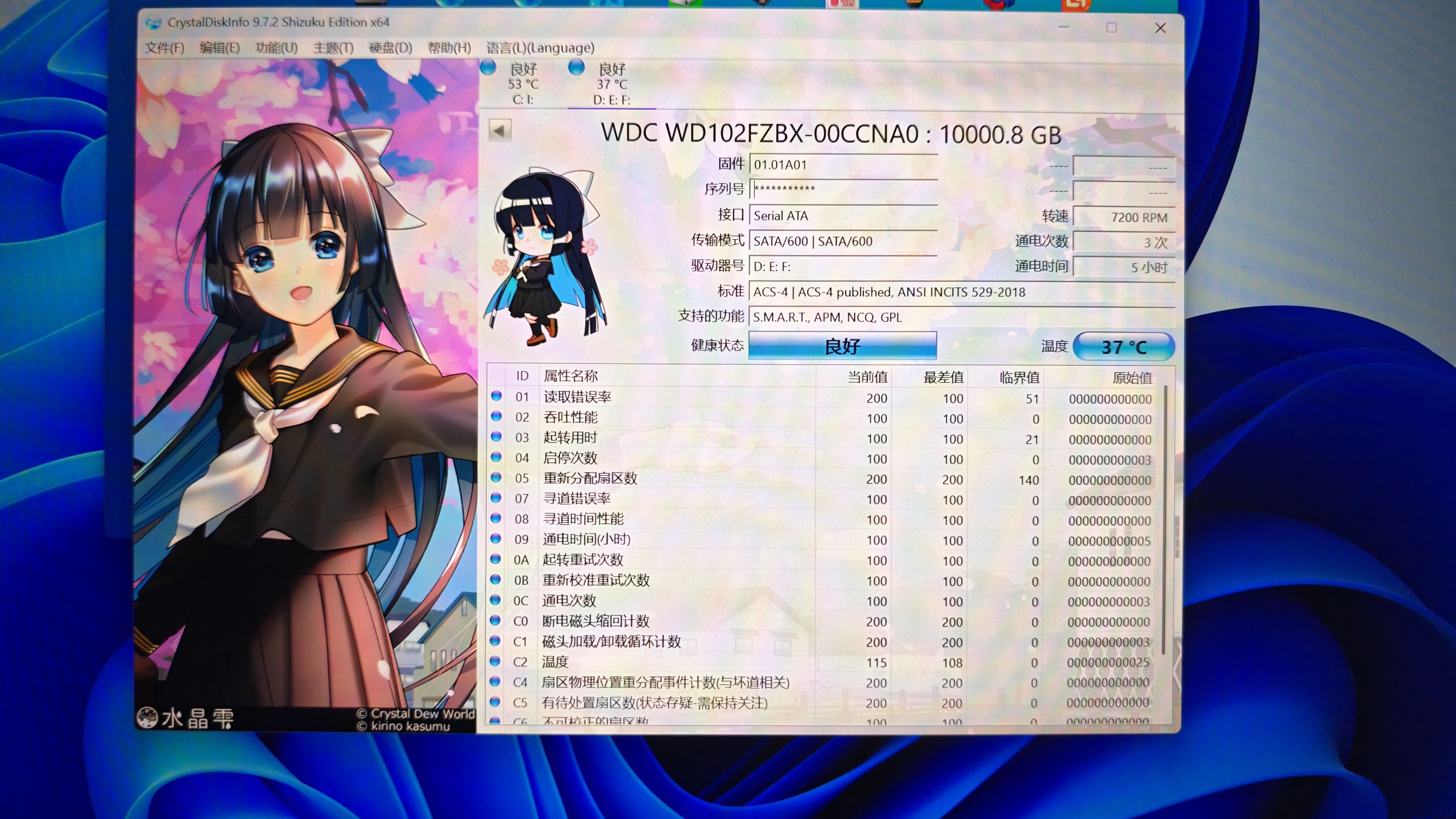 西部数据（WD）10TB 台式游戏机械硬盘 WD_BLACK 西数黑盘 SATA 7200转512MB CMR垂直 3.5英寸WD102FZBX 实拍图